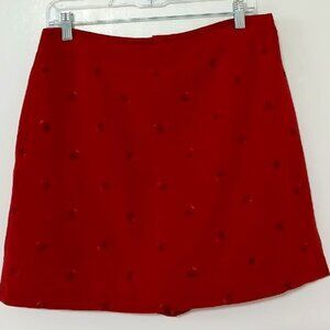 EP Pro Red Embroidered Skort – 100% Silk – Size 10